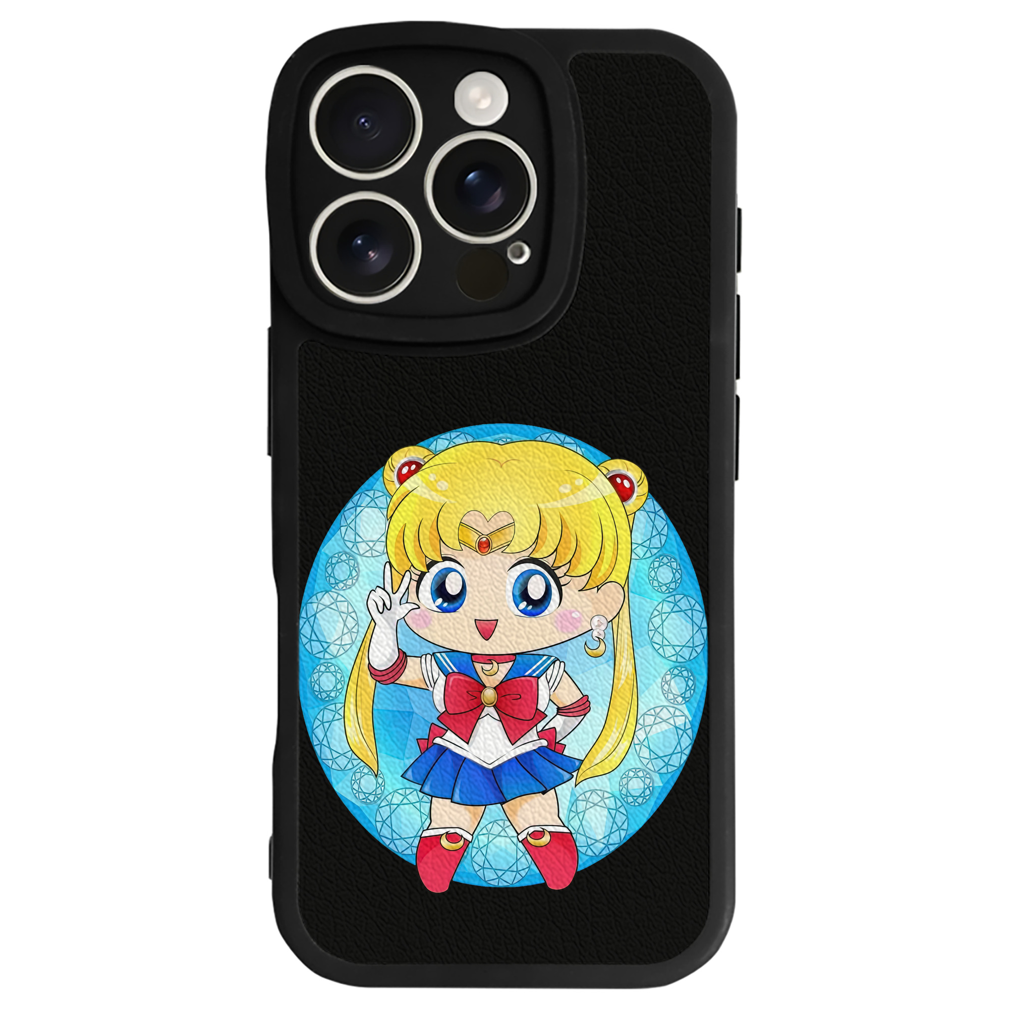 （画像用） 美少女戦士セーラームーン 月野 うさぎ つきの うさぎ Sailor Moon Tsukino Usagi 【iPhone 16シリーズ対応】シリコンスマホケース（レザー調） 材質：シリコン